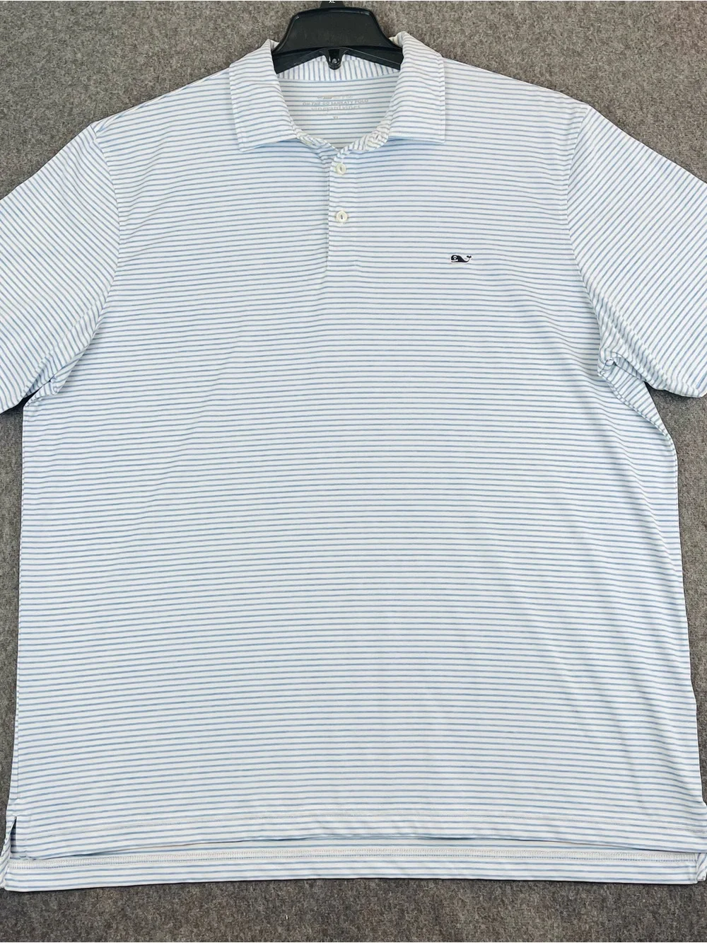 Vineyard Vines On-The-Go Sankaty Polo Shirt Men XL Blue Striped Performance - Picture 2 of 14